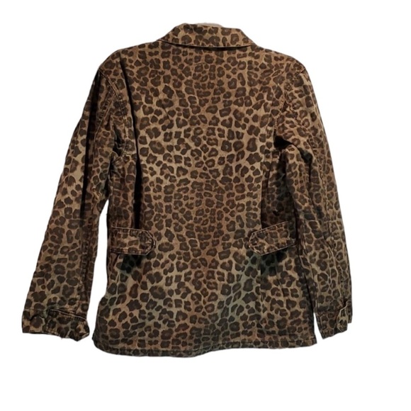 GOOD AMERICAN Leopard Print Cotton Utility Jacket in a Size 0 (XS). NWT - Picture 4 of 9